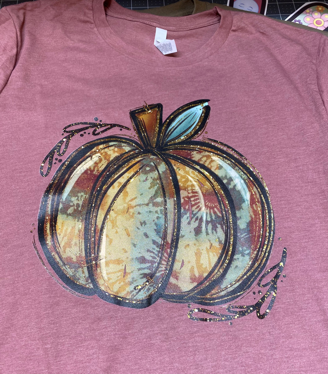 Watercolor Glitter Pumpkin Shirt